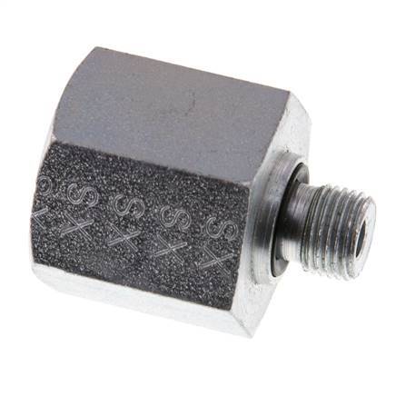 G 1/8'' x G 3/8'' M/F Verzinkt Stalen Neusstuk 630 Bar - Hydrauliek