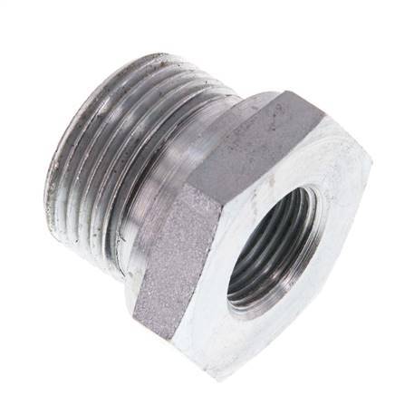 G 3/4'' x G 3/8'' M/F Verzinkt Stalen Neusstuk 400 Bar - Hydrauliek [2 Stuks]