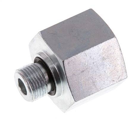 G 3/8'' x G 3/4'' M/F Zinc plated Steel Reducing Adapter 400 Bar - Hydraulic