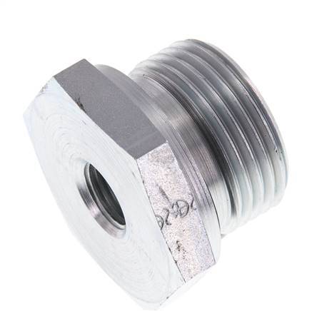 G 1'' x G 1/4'' M/F Verzinkt Stalen Neusstuk 400 Bar - Hydrauliek