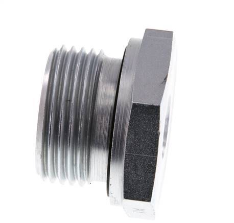 G 1'' x G 1/4'' M/F Verzinkt Stalen Neusstuk 400 Bar - Hydrauliek