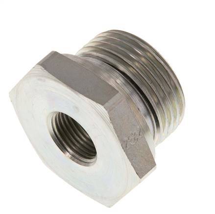 G 1'' x G 3/8'' M/F Verzinkt Stalen Neusstuk 400 Bar - Hydrauliek