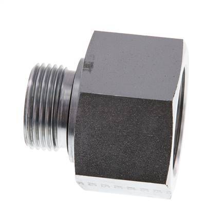 G 1'' x G 1 1/4'' M/F Zinc plated Steel Reducing Adapter 400 Bar - Hydraulic