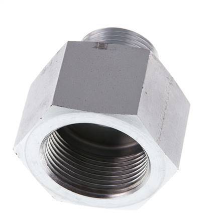 G 1'' x G 1 1/4'' M/F Zinc plated Steel Reducing Adapter 400 Bar - Hydraulic