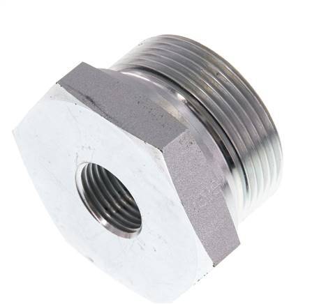 G 1 1/2'' x G 1/2'' M/F Verzinkt Stalen Neusstuk 315 Bar - Hydrauliek