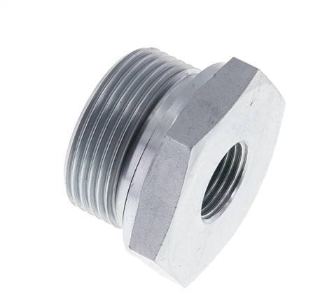 G 1 1/4'' x G 1/2'' M/F Verzinkt Stalen Neusstuk 400 Bar - Hydrauliek