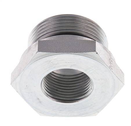 G 1 1/4'' x G 3/4'' M/F Zinc plated Steel Reducing Adapter 400 Bar - Hydraulic