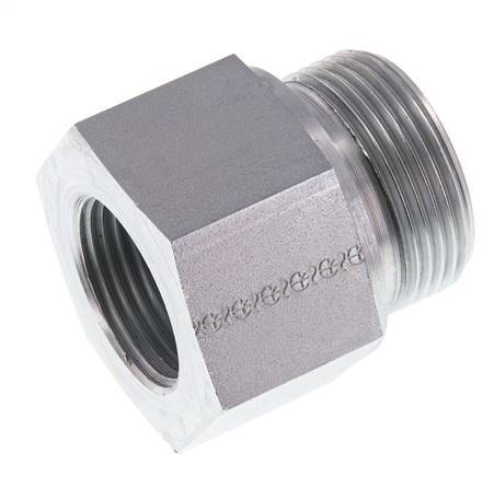 G 1 1/4'' x G 1'' M/F Zinc plated Steel Reducing Adapter 400 Bar - Hydraulic