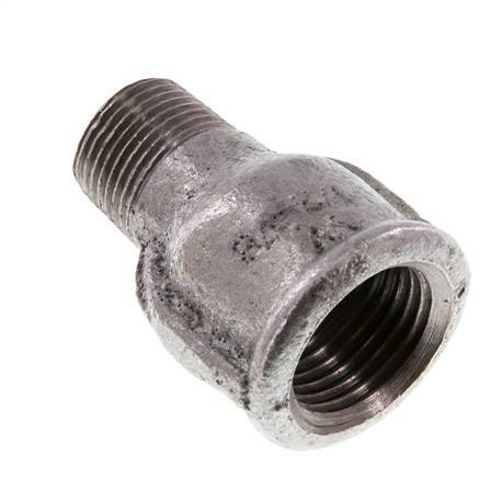 R 3/8'' x Rp 1/2'' M/F Zinc plated Cast iron Reducing Adapter 25 Bar [2 Pieces]
