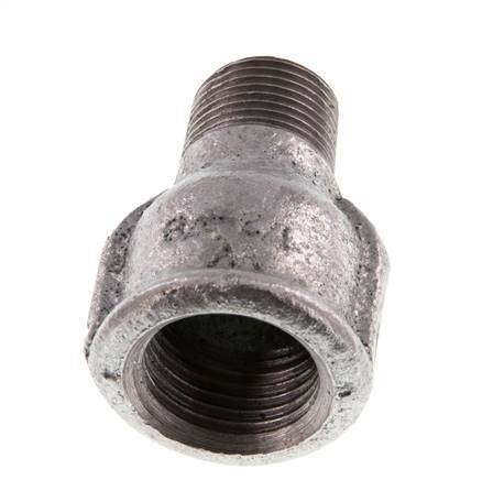 R 3/8'' x Rp 1/2'' M/F Zinc plated Cast iron Reducing Adapter 25 Bar [2 Pieces]