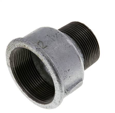 R 1 1/2'' x Rp 2'' M/F Zinc plated Cast iron Reducing Adapter 25 Bar
