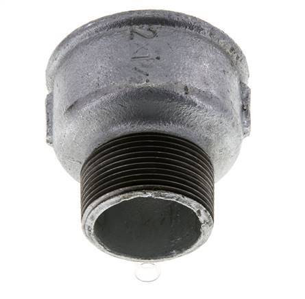 R 1 1/2'' x Rp 2'' M/F Zinc plated Cast iron Reducing Adapter 25 Bar
