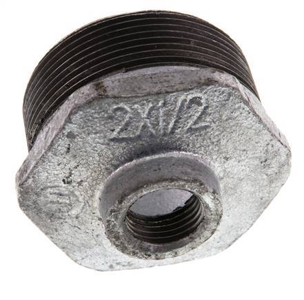 R 2'' x Rp 1/2'' M/F Zinc plated Cast iron Reducing Ring 25 Bar