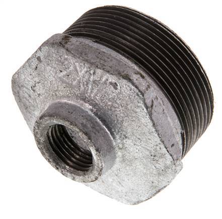R 2'' x Rp 1/2'' M/F Verzinkt Gietijzeren Verloopring 25 Bar