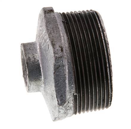 R 2'' x Rp 1/2'' M/F Verzinkt Gietijzeren Verloopring 25 Bar