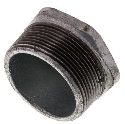 R 2'' x Rp 1/2'' M/F Verzinkt Gietijzeren Verloopring 25 Bar