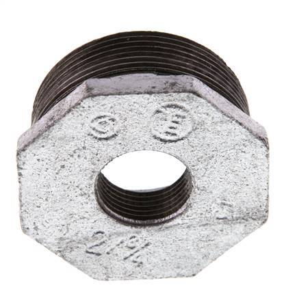 R 2'' x Rp 3/4'' M/F Verzinkt Gietijzeren Verloopring 25 Bar