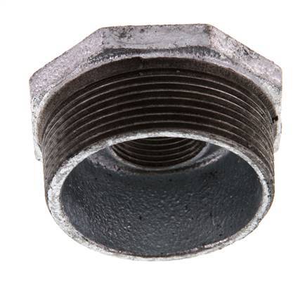 R 2'' x Rp 3/4'' M/F Verzinkt Gietijzeren Verloopring 25 Bar