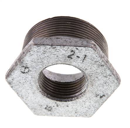 R 2'' x Rp 1'' M/F Verzinkt Gietijzeren Verloopring 25 Bar