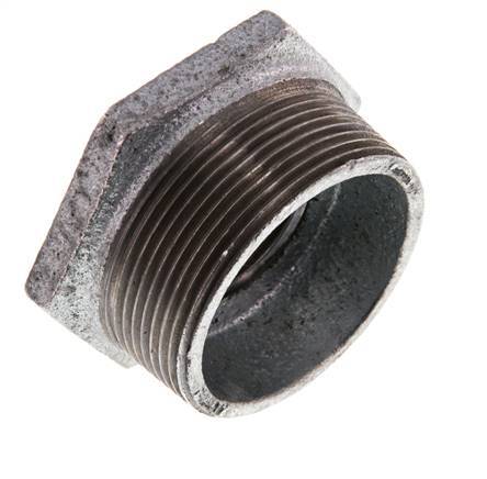 R 2'' x Rp 1'' M/F Verzinkt Gietijzeren Verloopring 25 Bar