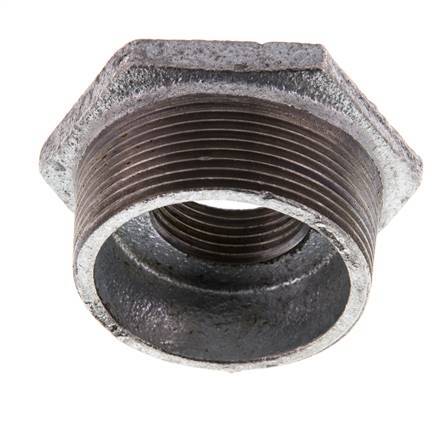 R 2'' x Rp 1'' M/F Verzinkt Gietijzeren Verloopring 25 Bar