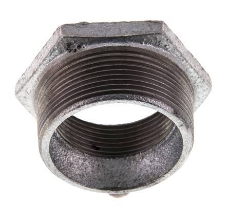 R 2'' x Rp 1 1/2'' M/F Verzinkt Gietijzeren Verloopring 25 Bar