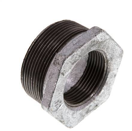 R 2'' x Rp 1 1/4'' M/F Verzinkt Gietijzeren Verloopring 25 Bar