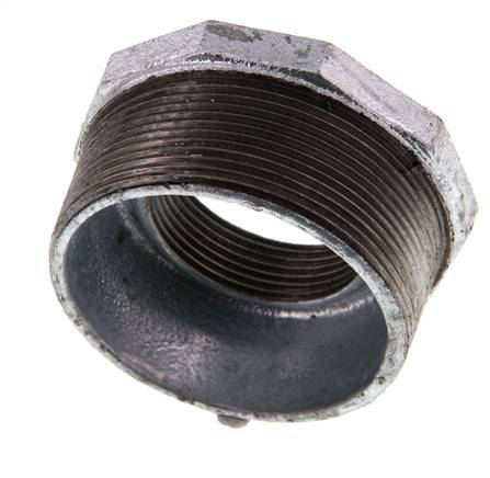 R 2 1/2'' x Rp 1 1/2'' M/F Verzinkt Gietijzeren Verloopring 25 Bar