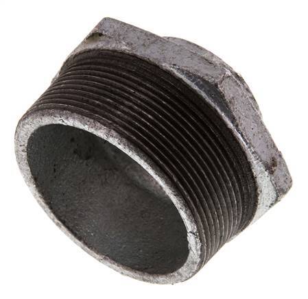 R 2 1/2'' x Rp 1 1/4'' M/F Verzinkt Gietijzeren Verloopring 25 Bar