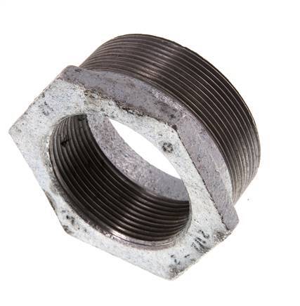 R 2 1/2'' x Rp 2'' M/F Verzinkt Gietijzeren Verloopring 25 Bar