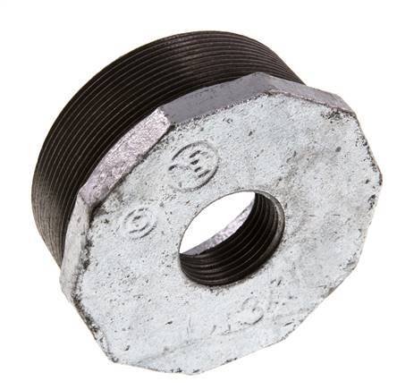 R 3'' x Rp 1'' M/F Verzinkt Gietijzeren Verloopring 25 Bar