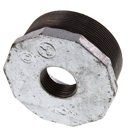 R 3'' x Rp 1'' M/F Verzinkt Gietijzeren Verloopring 25 Bar