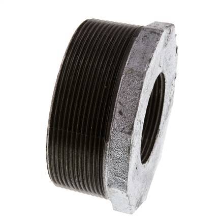 R 3'' x Rp 1 1/2'' M/F Verzinkt Gietijzeren Verloopring 25 Bar