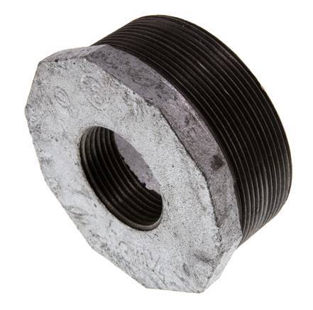 R 3'' x Rp 1 1/4'' M/F Verzinkt Gietijzeren Verloopring 25 Bar