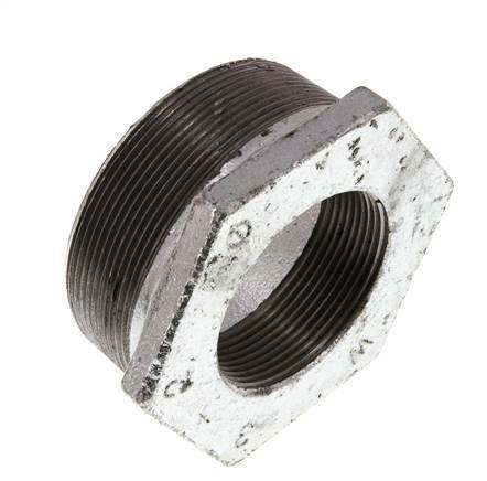 R 3'' x Rp 2'' M/F Verzinkt Gietijzeren Verloopring 25 Bar