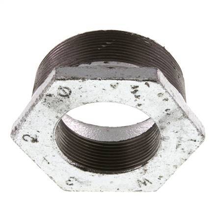 R 3'' x Rp 2'' M/F Verzinkt Gietijzeren Verloopring 25 Bar