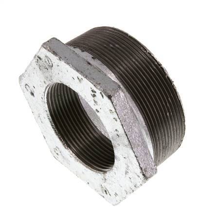 R 3'' x Rp 2'' M/F Verzinkt Gietijzeren Verloopring 25 Bar