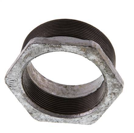 R 3'' x Rp 2 1/2'' M/F Verzinkt Gietijzeren Verloopring 25 Bar