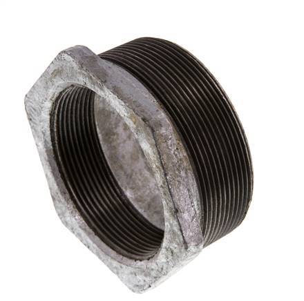 R 3'' x Rp 2 1/2'' M/F Verzinkt Gietijzeren Verloopring 25 Bar