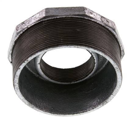 R 4'' x Rp 2'' M/F Verzinkt Gietijzeren Verloopring 25 Bar