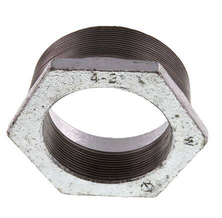 R 4'' x Rp 3'' M/F Verzinkt Gietijzeren Verloopring 25 Bar