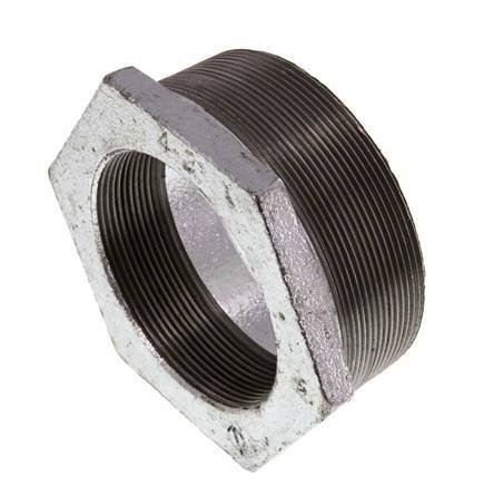 R 4'' x Rp 3'' M/F Verzinkt Gietijzeren Verloopring 25 Bar