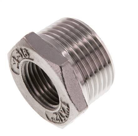 R 1'' x Rp 1/2'' M/F RVS Verloopring 16 Bar