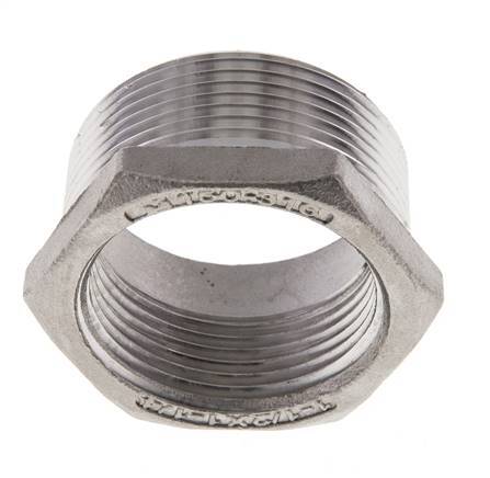 1 1/2'' NPT x 1 1/4'' NPT M/F RVS Verloopring 16 Bar