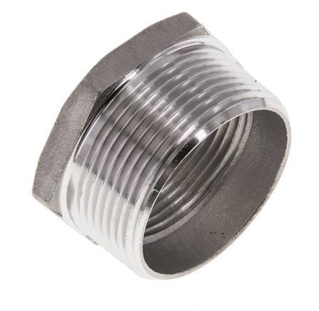 1 1/2'' NPT x 1 1/4'' NPT M/F RVS Verloopring 16 Bar