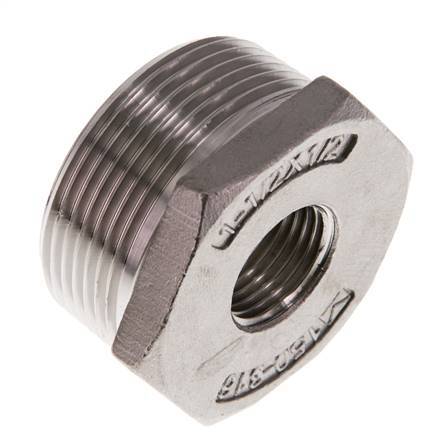 R 1 1/2'' x Rp 1/2'' M/F RVS Verloopring 16 Bar