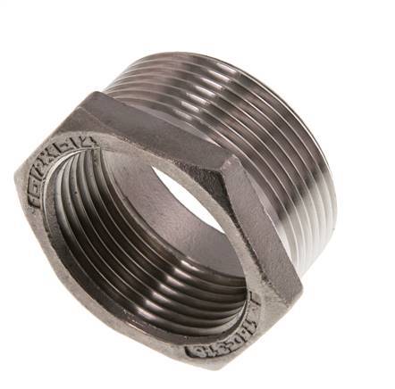 R 1 1/2'' x Rp 1 1/4'' M/F RVS Verloopring 16 Bar