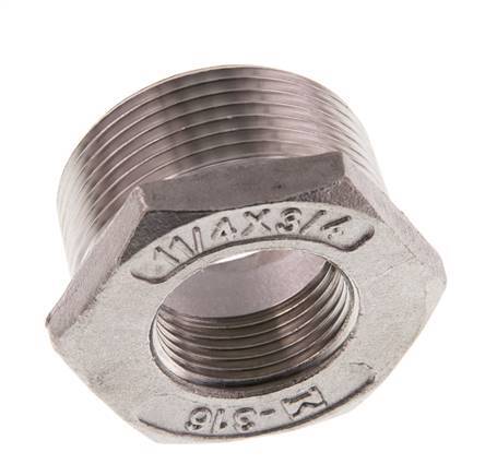 R 1 1/4'' x Rp 3/4'' M/F RVS Verloopring 16 Bar
