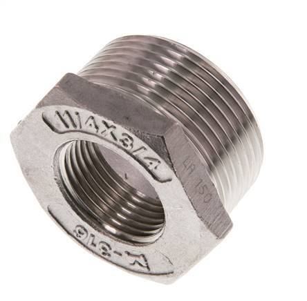 R 1 1/4'' x Rp 3/4'' M/F RVS Verloopring 16 Bar