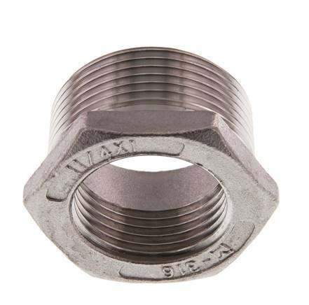 R 1 1/4'' x Rp 1'' M/F RVS Verloopring 16 Bar